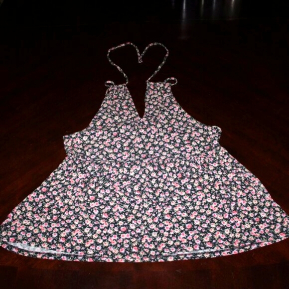 🌸 American Eagle Floral Peplum Tank - Adjustable Straps - Cottagecore Y2K - Picture 2 of 10